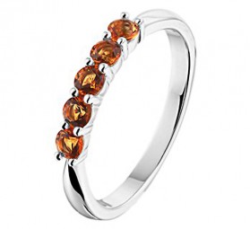 Damen-Ring Verlobungsring Silber 925 echt Citrin