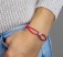 Verstellbar Armband rosa aus 925 Sterlingsilber/ Nylon 13-26 cm