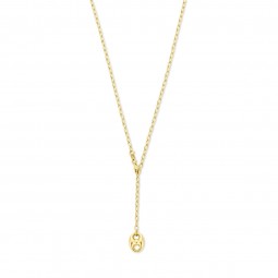 Collier 925 Silber vergoldet Y-Kette Kaffebohnen Gliederkette