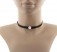 Choker-Halskette-Lederband schwarz Silber mit Zirkonia