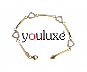 Gold Armband Herz motiv poliert 585 Gold