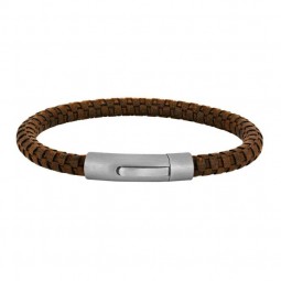 Herren Armband massiv echt Kalbsleder braun