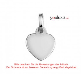 Anhänger Gravurplatte Herz, 585 Weißgold
