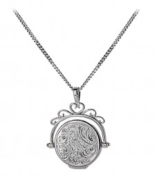 Medaillon Silberamulett Anhänger mit Panzerkette aus 925 Sterlingsilber