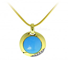 Türkis Gold 585 Gelbgold Anhänger (ohne Kette)