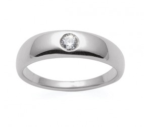 Silber Taufring mit Zirkonia 925 Sterling Silber