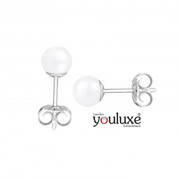 Boccia Ohrstecker Titan mit Ceramic-Perle weiß 0587-01