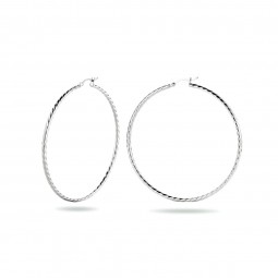 Creolen Silber 925 Damen Ohrringe, 925 Sterling Silber Rund Groß Creolen