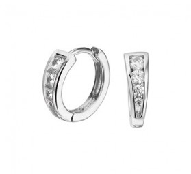 Creolen Silber Damen Ohrringe 925 Sterling Silber rhodiniert