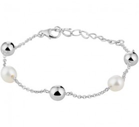 Armband 925 Sterling Silber 2 Süßwasser Perlen 16+3cm Perlenarmband