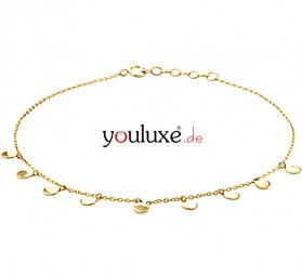 FUßKETTCHEN 925 STERLING SILBER Schmuck Kugeln aus Sterlingsilber 1 micron vergoldet. rhodiniert