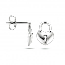 Ohrstecker Schloss Herz Endlose Liebe 925 Silber rhodiniert