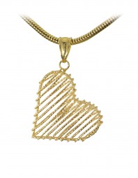 Damen Herz Anhänger 585 Gelb Gold Diamantiert