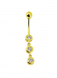 Bauch-nabelpiercing ECHTGOLD 14 Karat Gelbgold Bananabell Bauch-Piercing Zirkonia