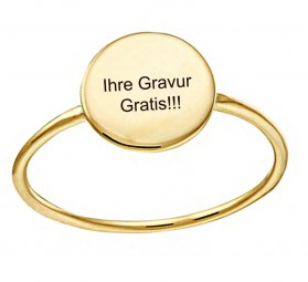 Damenring Kreisring, Platte Gelbgold in 585 Gold