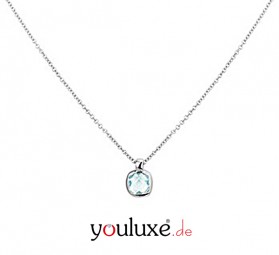 Collier Halskette 925 Silber Anhänger mit 1 Blautopas hellblau
