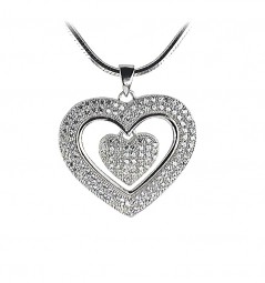 Herz Anhänger beweglich 925 Silber mit Zirkonia