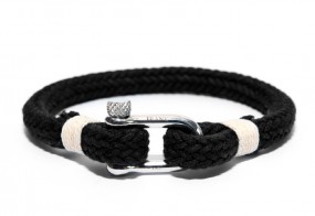 Frank 1967 Schäkel Armband schwarz Edelstahl