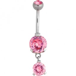 Steel Basicline® Jewelled Double Diamond Bauchnabel Bananabell