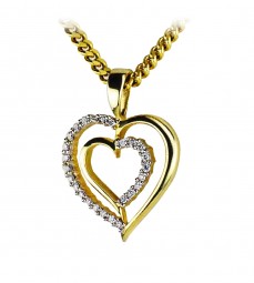 Brillantanhänger Gold Herz 585 Gold mit 0,12 ct Brillanten