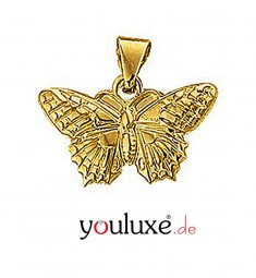 Anhänger echt Gold 585 14K Gelbgold Schmetterling
