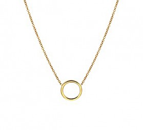 Kreisanhänger Kreis mit Kette Gelbgold plattiert 925 Silber