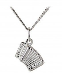 Halskette mit Anhänger Akkordeon 925er silber