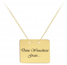 Rechteck-Gravurplatte- Gold 585 Gravuranhänger