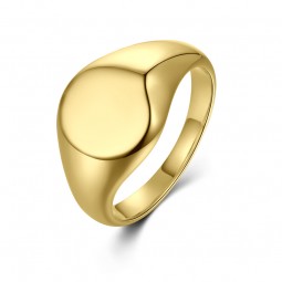 Klassische Damen Siegelring 925 Silber 18K vergoldet