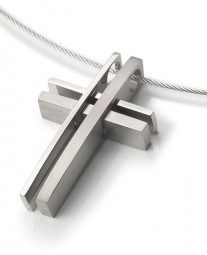 Boccia Damen-Anhänger Titan Kreuz Pol/Sat 0733-02