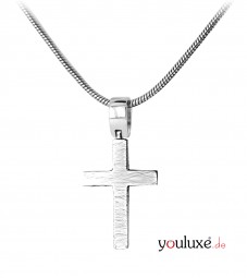 Anhänger Kreuz Echtschmuck Kreuzanhänger aus 585 Gold Weißgold