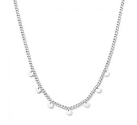 Hals-Kette 7 Runde Platten-Anhänger Damen-Halskette Schmuck Collier 925 Sterlingsilber