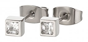 Damen Titan Ohrstecker Rechteck