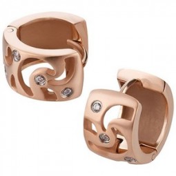 Rosegold Edelstahl Damen Scharnier-Creollen 316 L.