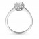 Damen Halo Ring Quadratisch aus 925 Sterling Silber rhodiniert