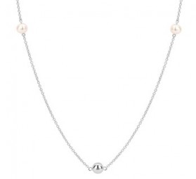Halskette Perlen Collier - Kette 925 Silber Lange 80 cm