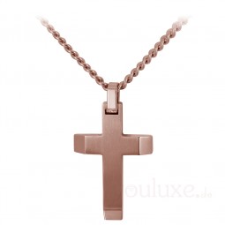 Kreuz Anhänger 316 ES Gold Rosegold