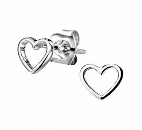 Ohrstecker Herz, 925er Silber