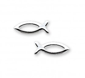 Ichthys Christusfisch Ohrstecker Silber 925
