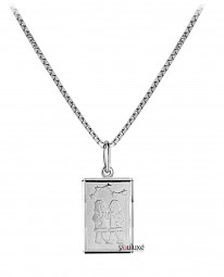 Kettenanhänger Sternzeichen Zwillinge aus echt 925 Silber rhodiniert