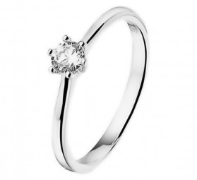 Verlobungsring / Solitär Ring Sterling Silber 925 rhodiniert Zirkonia