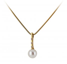 Perlenanhänger Gold 585 mit Zirkonia