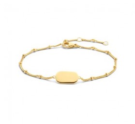 925 Silber Vergoldet Armband Gravur Platte Dog