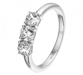 Damen Ring 925 Silber mit 3 Zirkonia