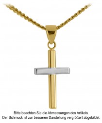 Anhänger Goldkreuz Kreuz 585/000 Gold bicolor