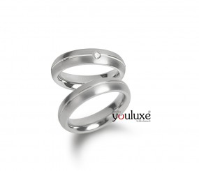 Boccia Trauringe Partnerringe Titan mit Brillant 0130-01-05