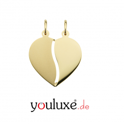 Gravurplatte 2-teilig. Herz Gold 333