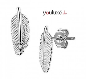 Ohrstecker Ohrring Schmuck Feder echt 925 Silber