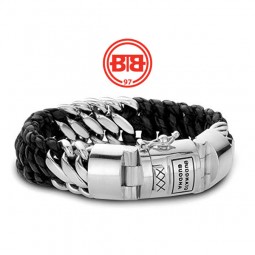 Buddha to Buddha Unisex-Armband Men Ben 925er Silber One Size, schwarz