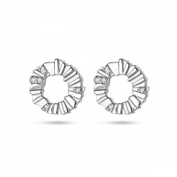 Damen Ohrstecker rund 925 Sterlingsilber rhodiniert